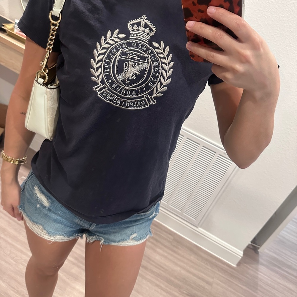 Ralph Lauren Dark Blue Tee with Embroidered Crest